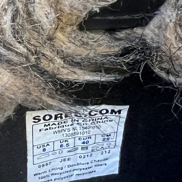 Sorel 'Joan of Arctic" faux fur waterproof snow boot, black suede, size 8 - Picture 5 of 6